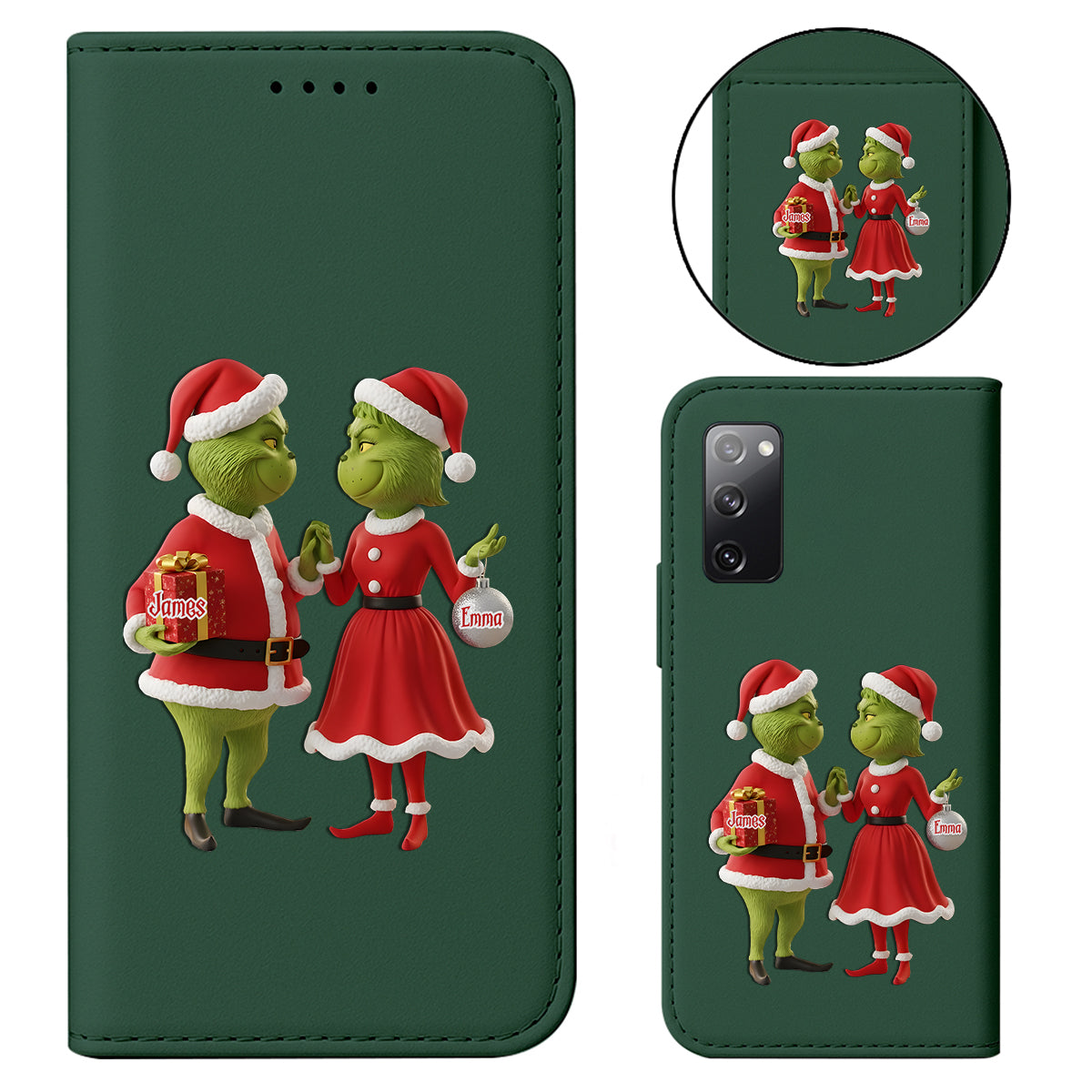 Christmas Gift Merry Grinchmas - Personalized Stole Christmas Wallet Phone Case With Strap