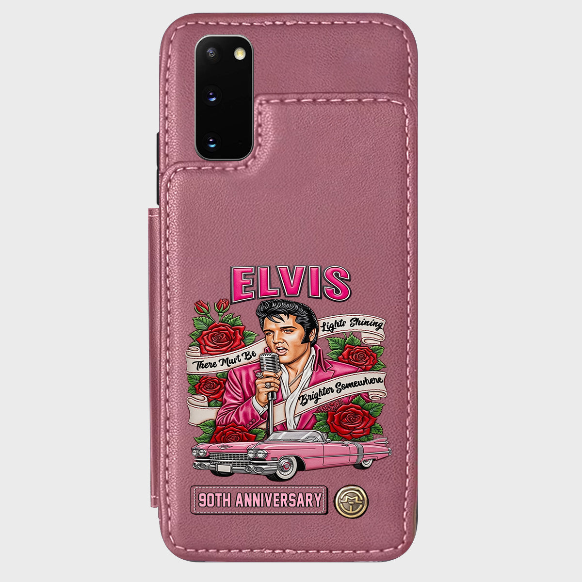 Il doit y avoir des lumières qui brillent plus fort quelque part - Étui portefeuille personnalisé pour téléphone King of Rock and Roll