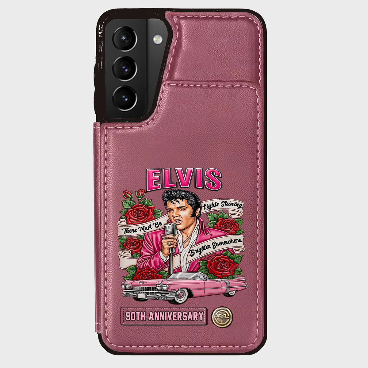 Il doit y avoir des lumières qui brillent plus fort quelque part - Étui portefeuille personnalisé pour téléphone King of Rock and Roll