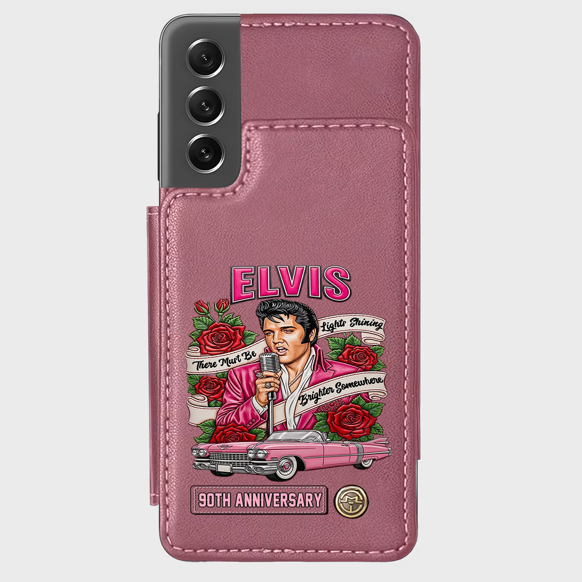 Il doit y avoir des lumières qui brillent plus fort quelque part - Étui portefeuille personnalisé pour téléphone King of Rock and Roll