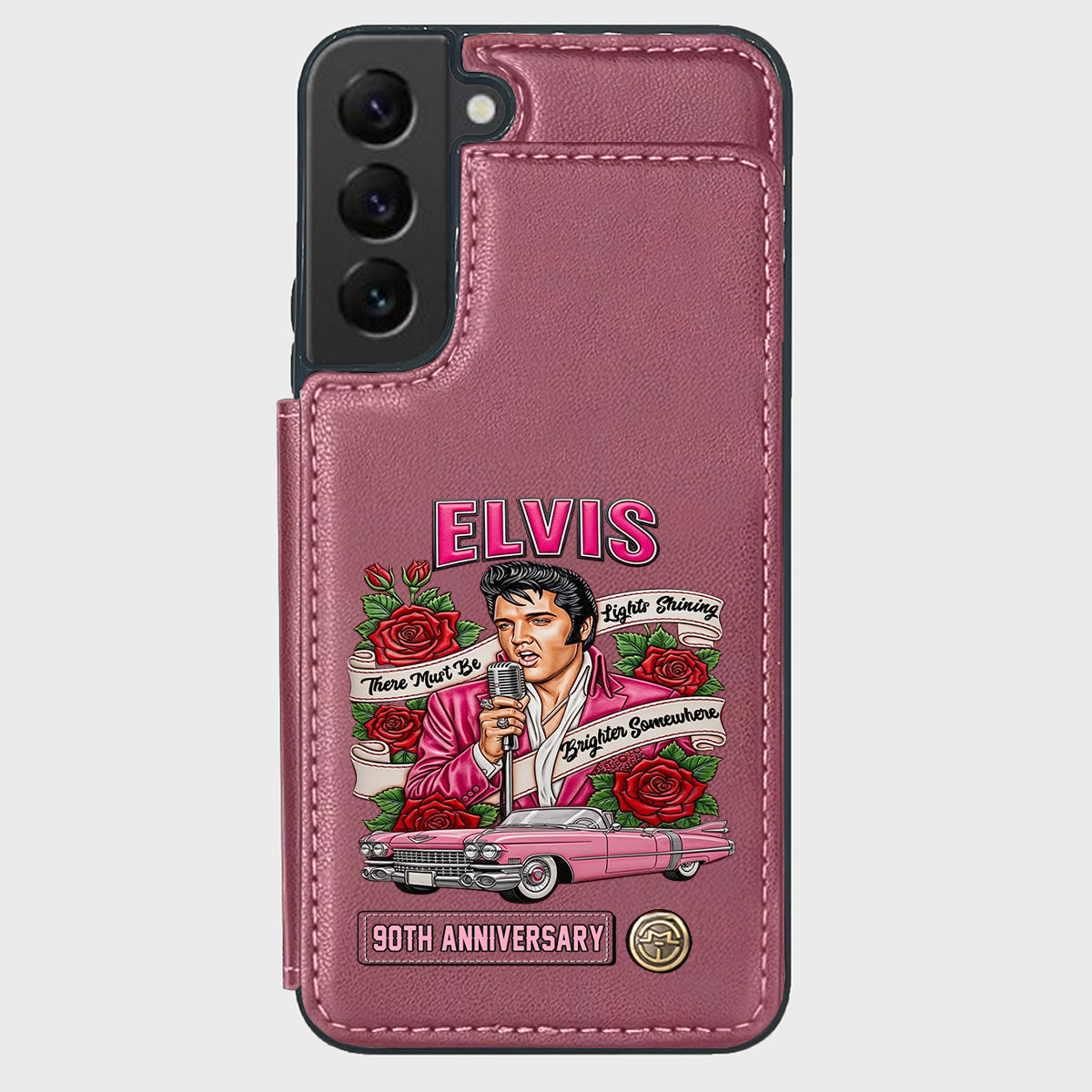 Il doit y avoir des lumières qui brillent plus fort quelque part - Étui portefeuille personnalisé pour téléphone King of Rock and Roll