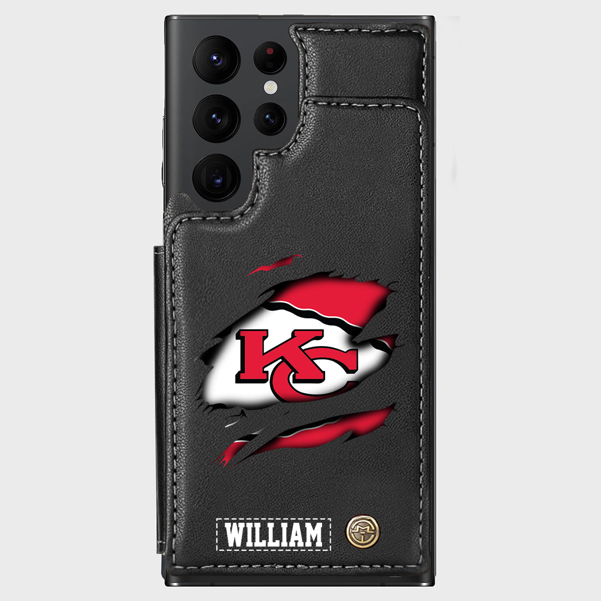 Passionné de football ? Étui portefeuille personnalisé pour téléphone, style football américain.