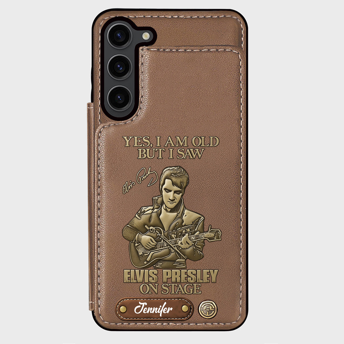 Oui, je suis vieux, mais j'ai vu Elvis Presley sur scène - Étui portefeuille/téléphone personnalisé Roi du Rock and Roll