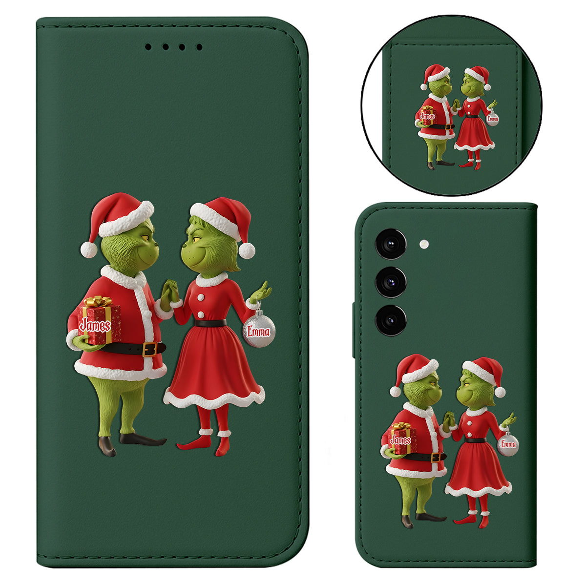 Christmas Gift Merry Grinchmas - Personalized Stole Christmas Wallet Phone Case With Strap