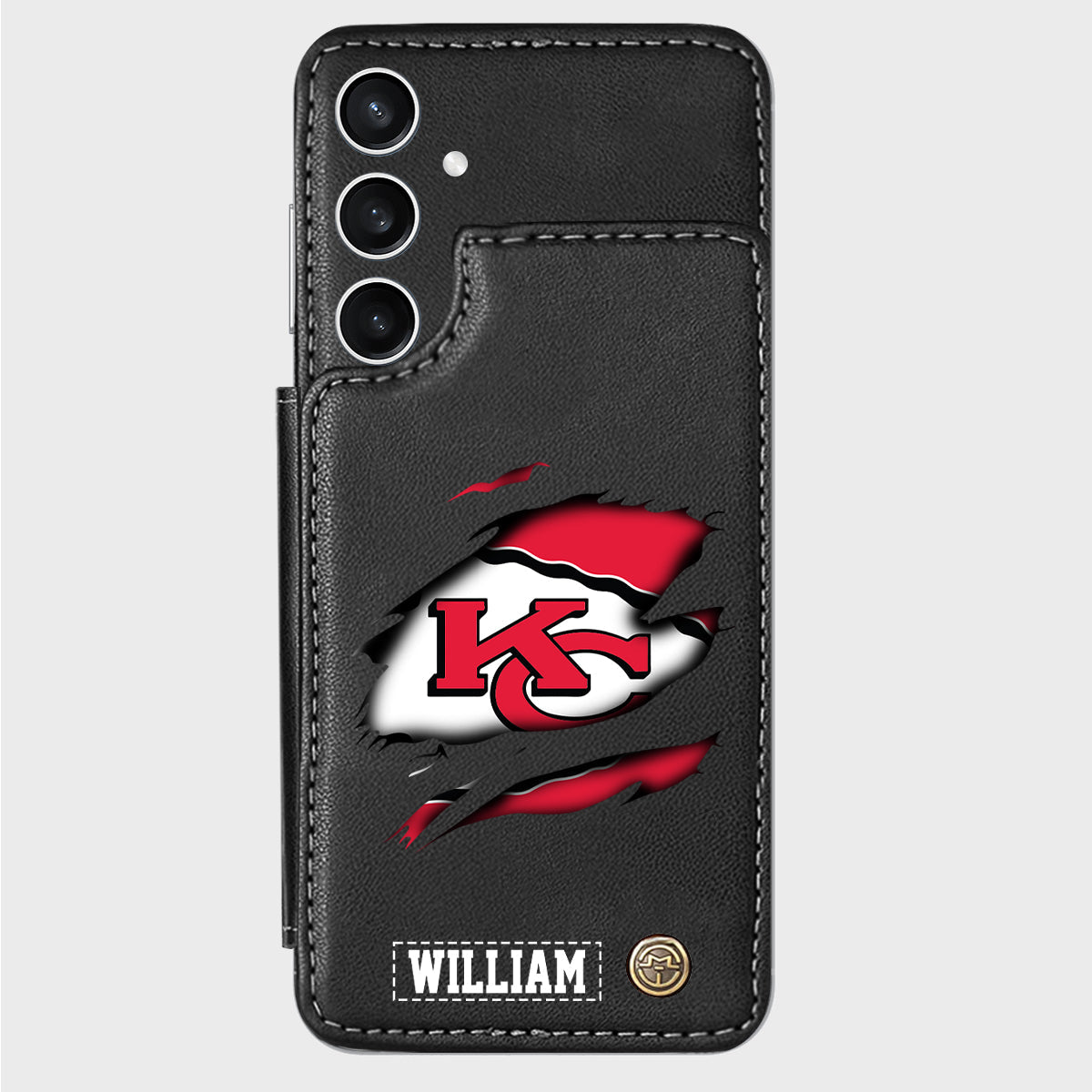 Passionné de football ? Étui portefeuille personnalisé pour téléphone, style football américain.