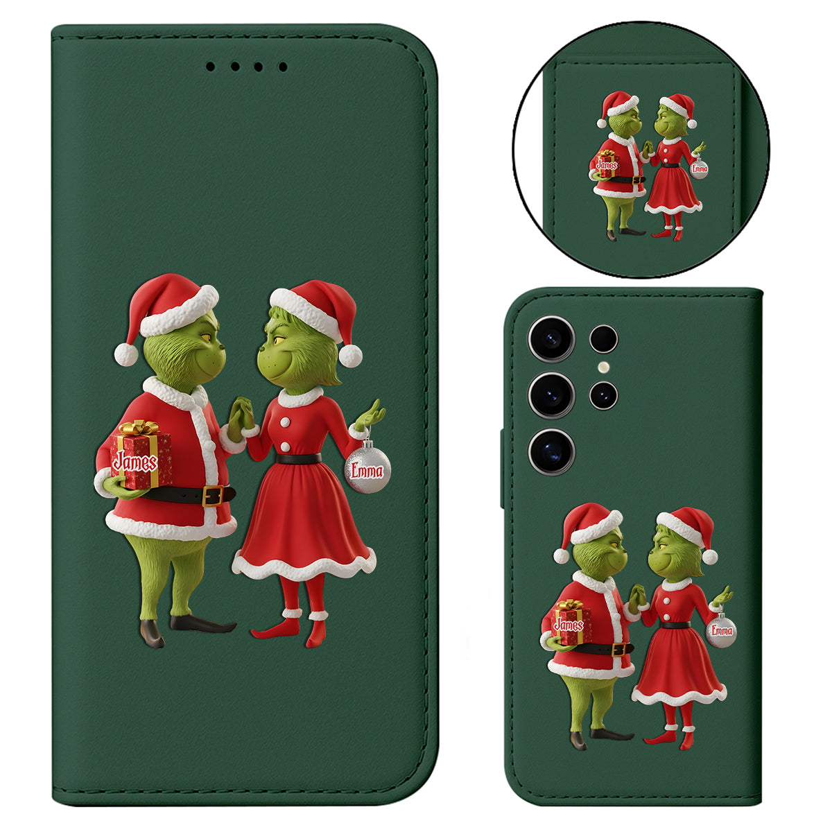 Christmas Gift Merry Grinchmas - Personalized Stole Christmas Wallet Phone Case With Strap
