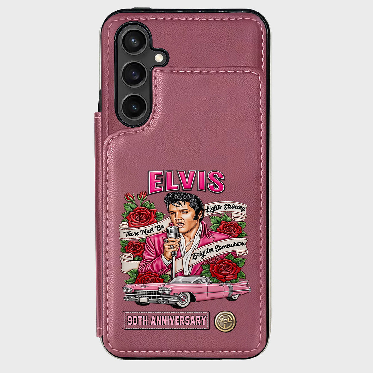 Il doit y avoir des lumières qui brillent plus fort quelque part - Étui portefeuille personnalisé pour téléphone King of Rock and Roll