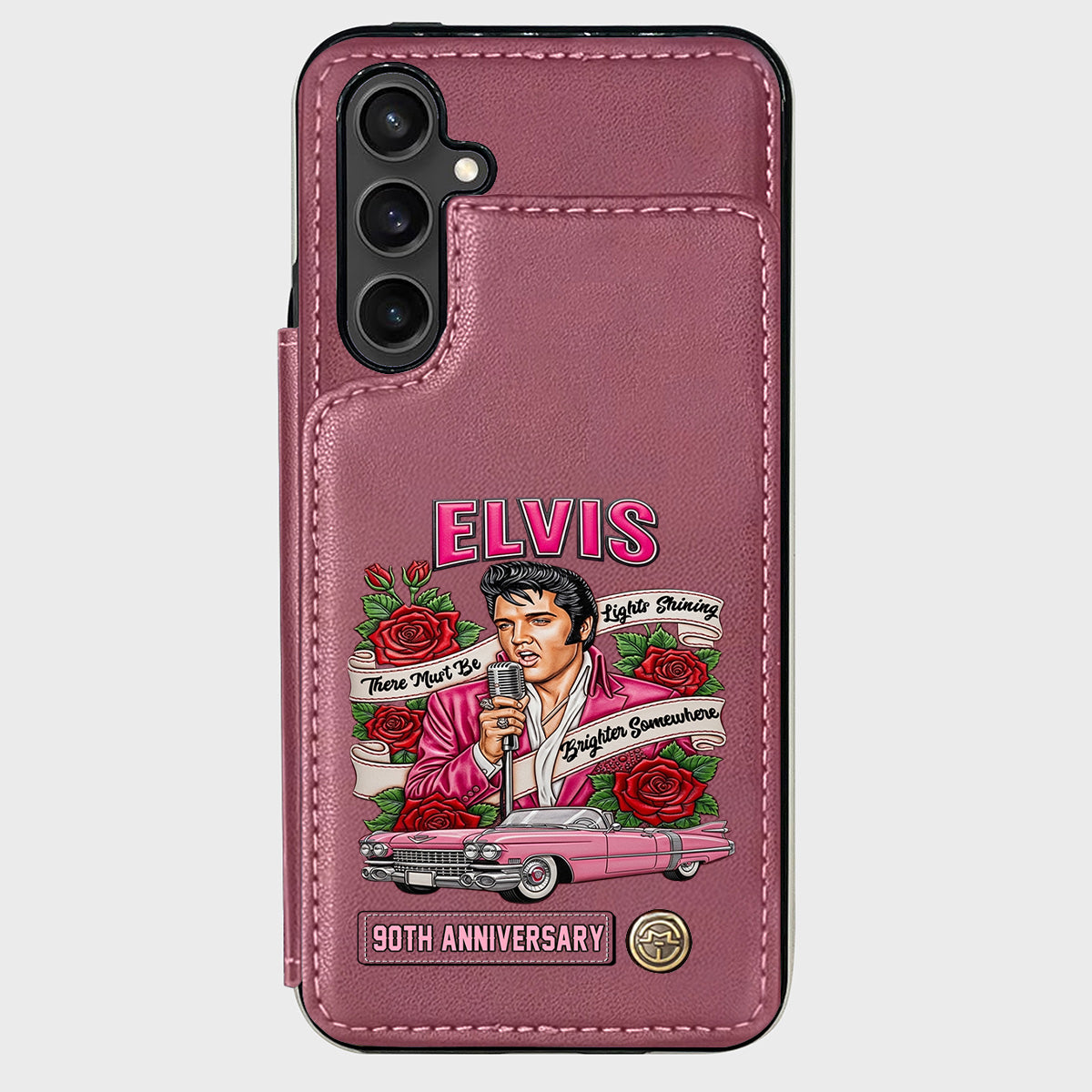 Il doit y avoir des lumières qui brillent plus fort quelque part - Étui portefeuille personnalisé pour téléphone King of Rock and Roll
