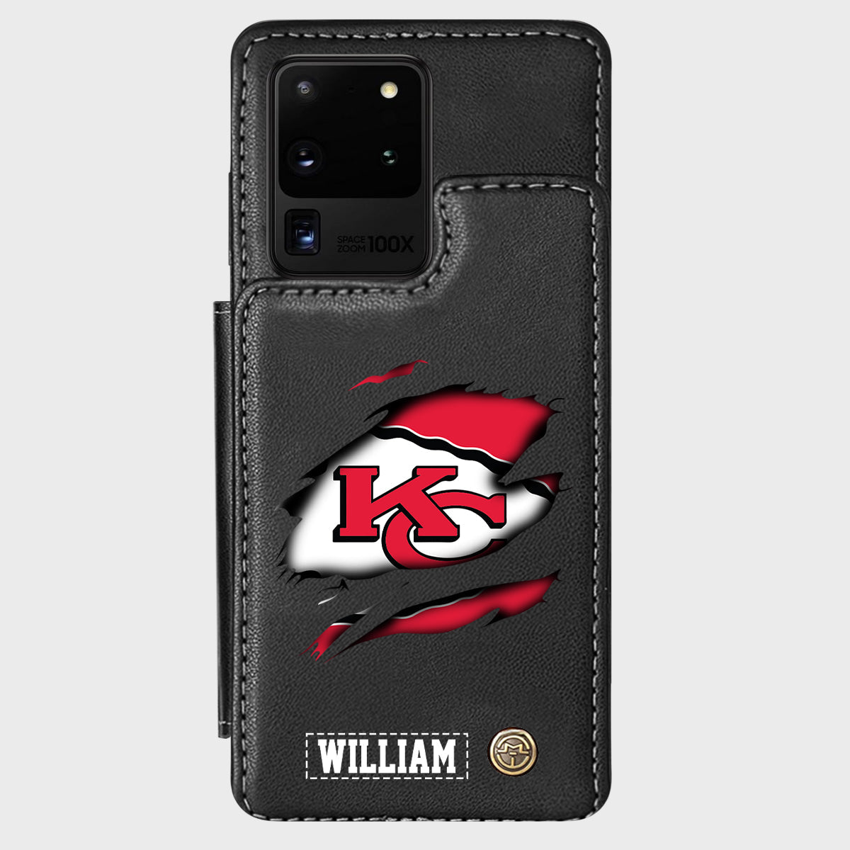 Passionné de football ? Étui portefeuille personnalisé pour téléphone, style football américain.