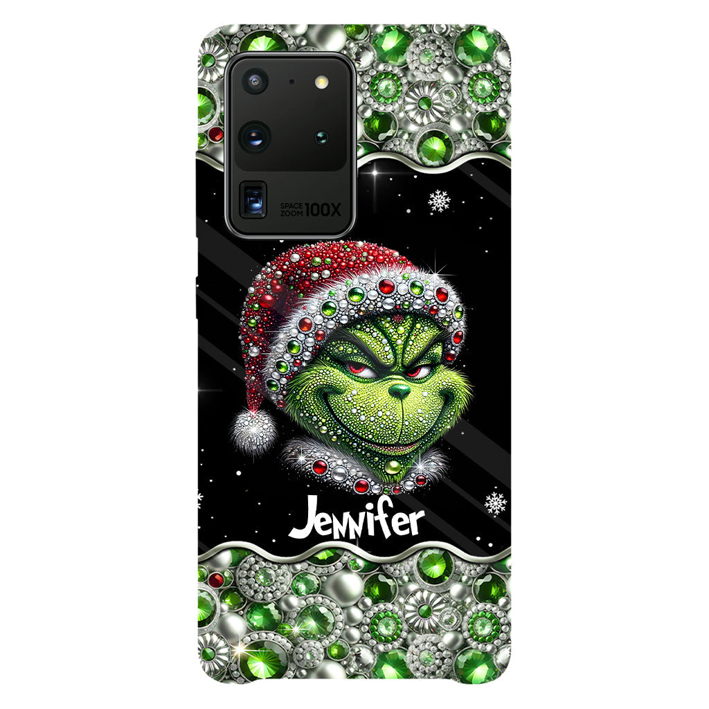 Joyeux Grinchmas - Coque de téléphone personnalisée avec imprimé intégral « Étole de Noël »