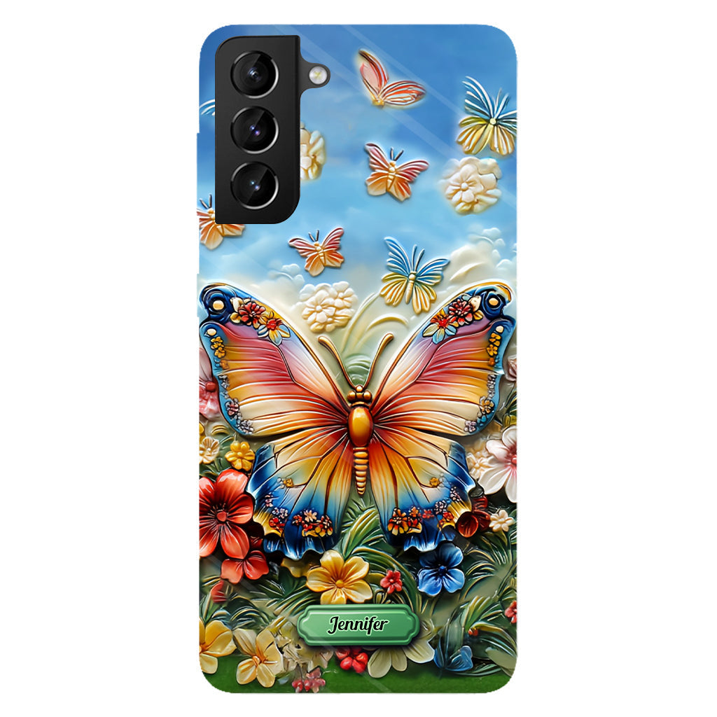Coque de téléphone personnalisée avec magnifique motif papillon, abeille, libellule et colibri