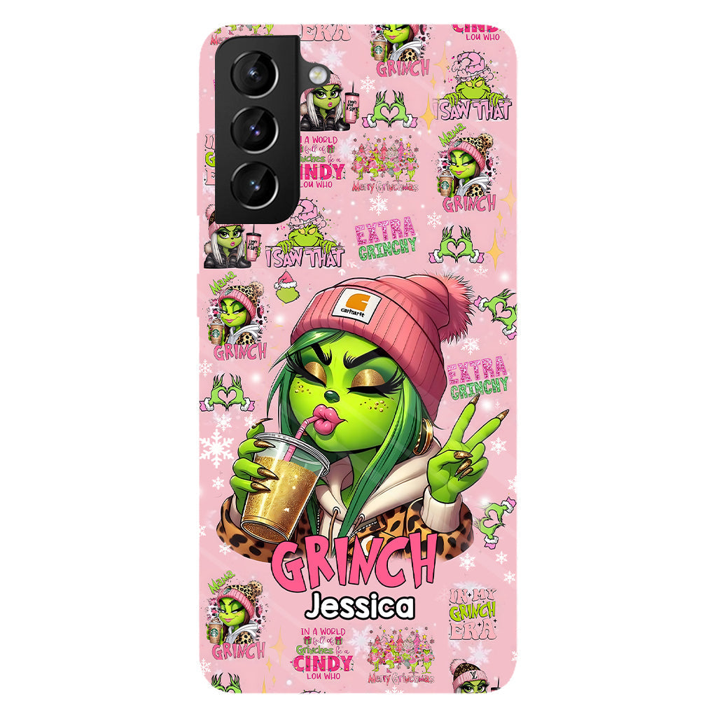 Coque de téléphone Pinky - Imprimé intégral « Étole de Noël » personnalisé