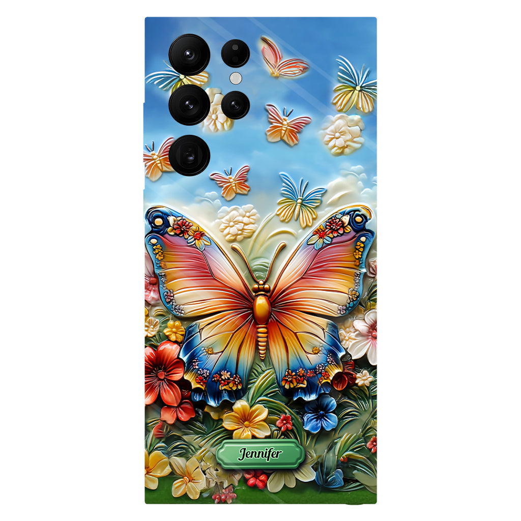 Coque de téléphone personnalisée avec magnifique motif papillon, abeille, libellule et colibri