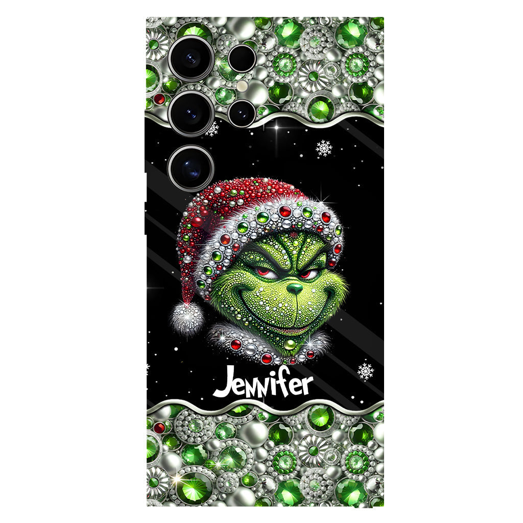 Joyeux Grinchmas - Coque de téléphone personnalisée avec imprimé intégral « Étole de Noël »