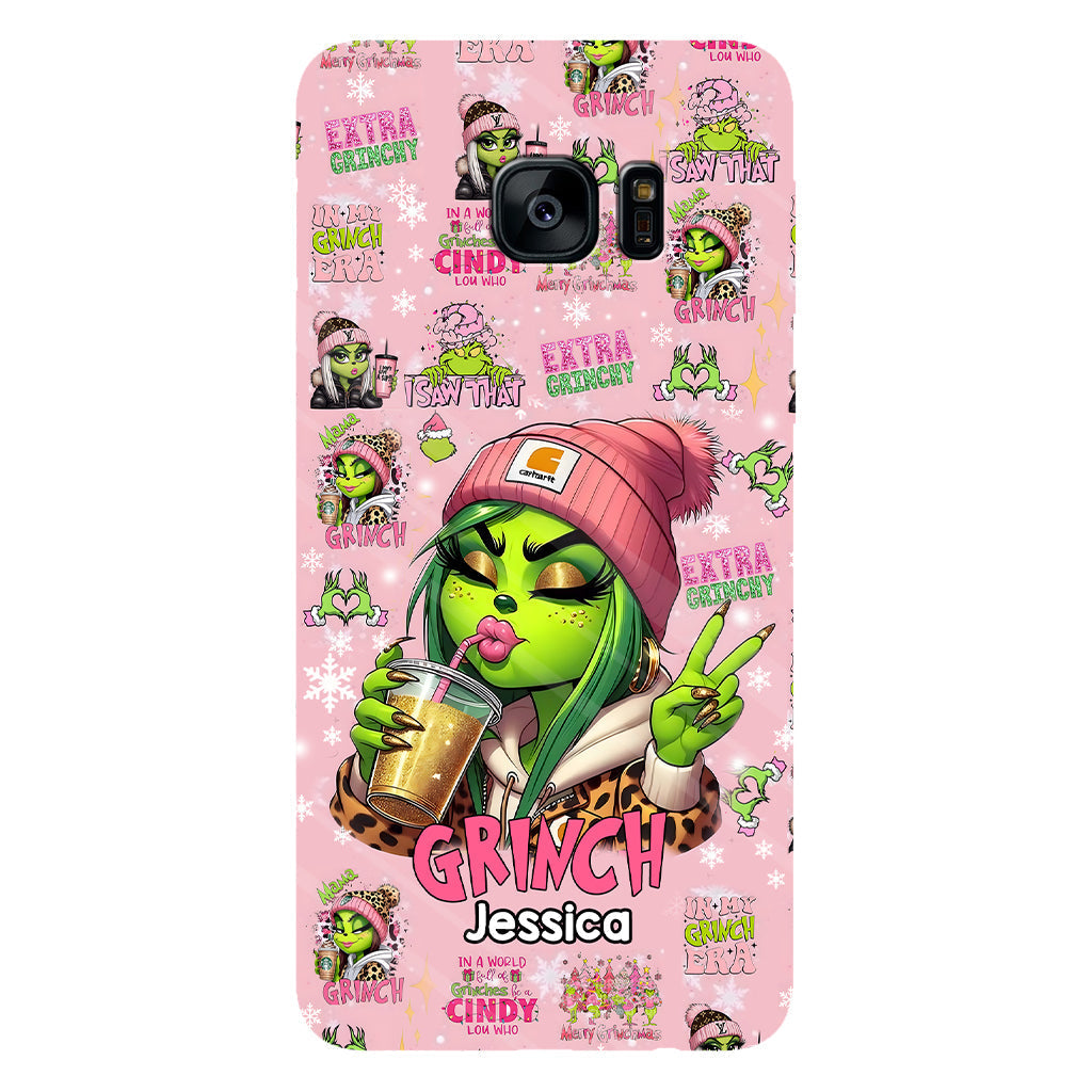 Coque de téléphone Pinky - Imprimé intégral « Étole de Noël » personnalisé