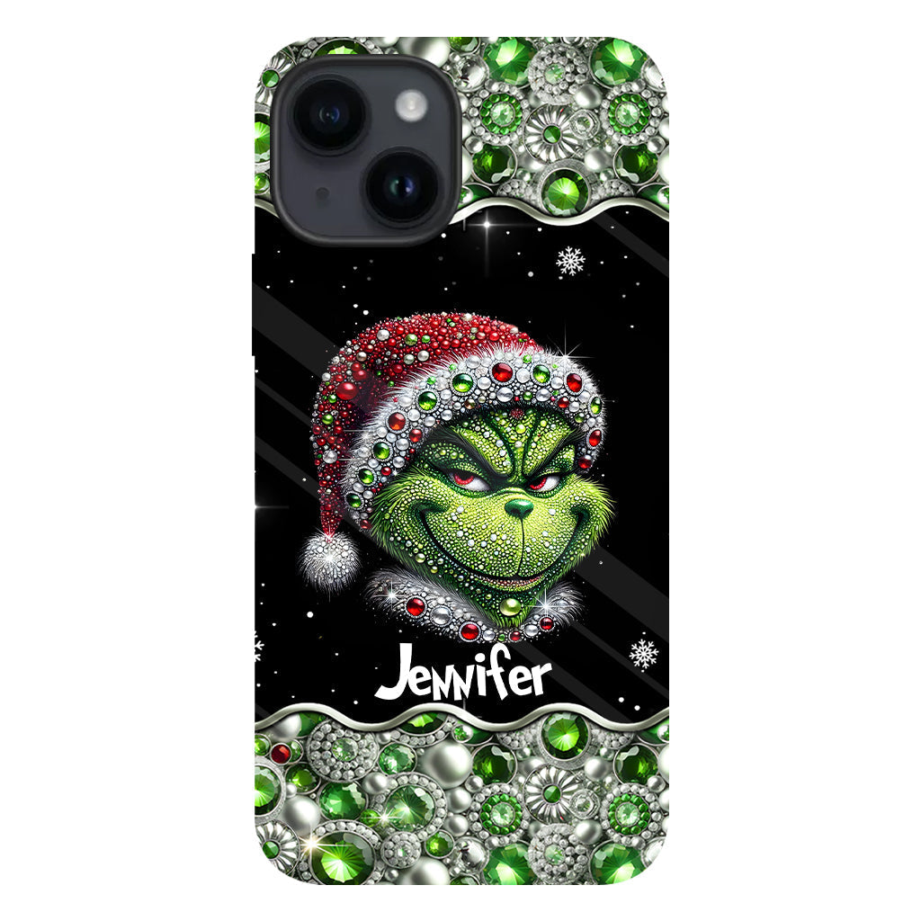 Joyeux Grinchmas - Coque de téléphone personnalisée avec imprimé intégral « Étole de Noël »