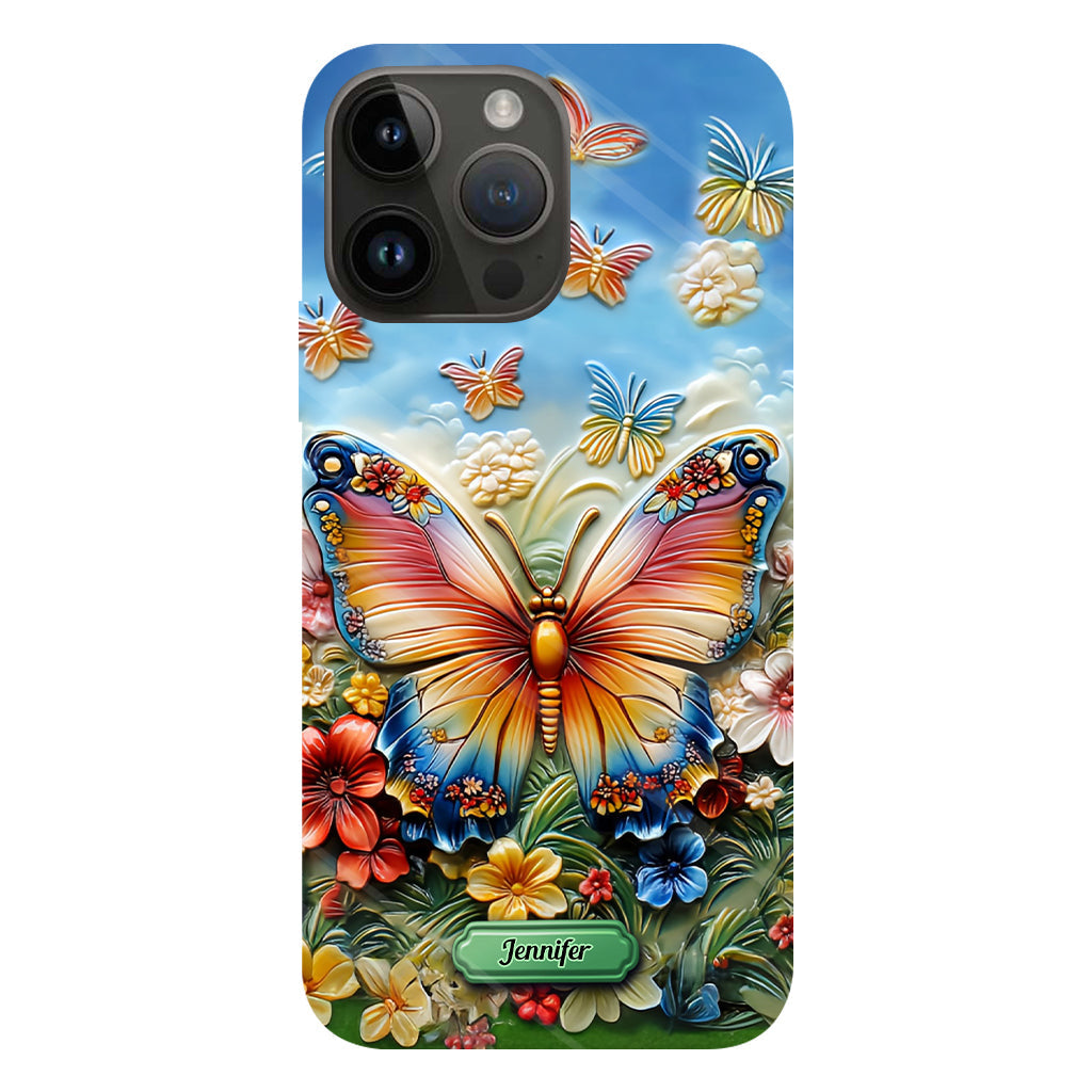 Coque de téléphone personnalisée avec magnifique motif papillon, abeille, libellule et colibri