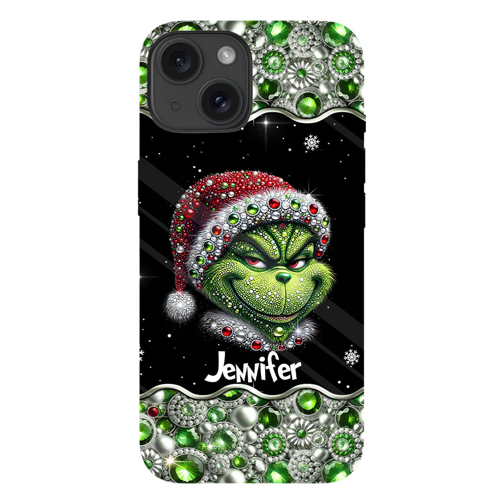 Joyeux Grinchmas - Coque de téléphone personnalisée avec imprimé intégral « Étole de Noël »