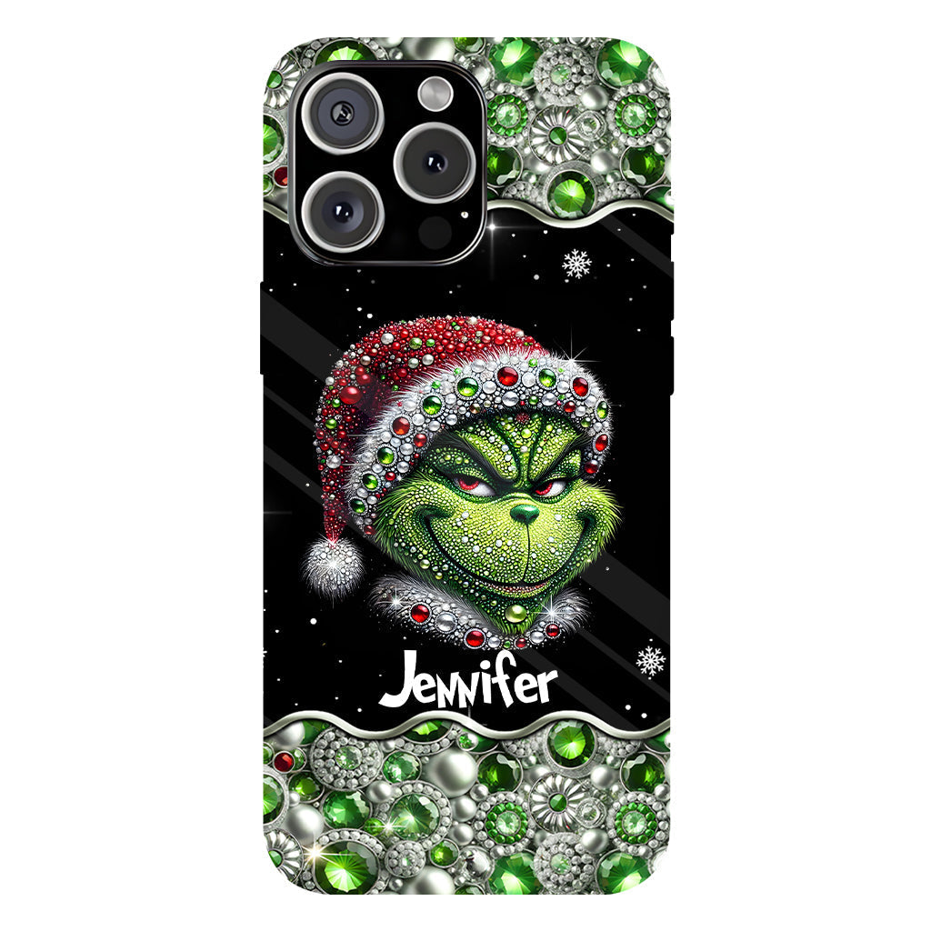 Joyeux Grinchmas - Coque de téléphone personnalisée avec imprimé intégral « Étole de Noël »